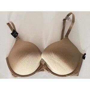 Ambrielle Bra 34D Beige Push Up Plunge Underwire Adjustable Straps NWT RN93677